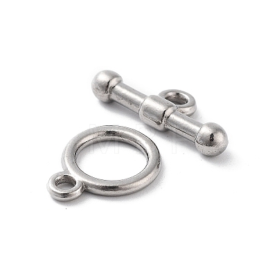 304 Stainless Steel Ring Toggle Clasps STAS-A092-09G-P-1