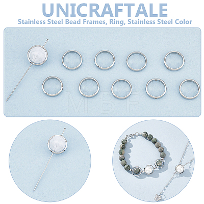 10Pcs 201 Stainless Steel Bead Frames STAS-UN0058-88-1