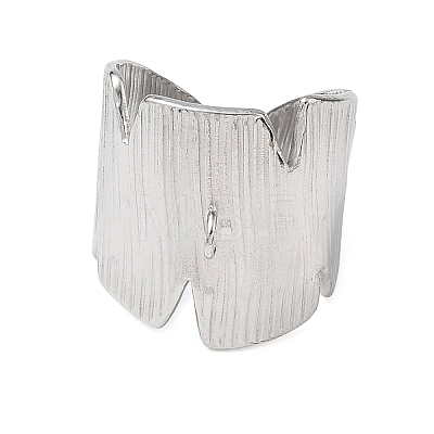 Textured Bark 304 Stainless Steel Cuff Rings Components SA-CBA45D5-12P-1