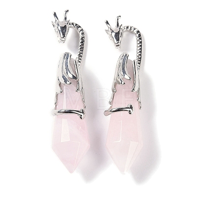 Natural Rose Quartz Faceted Pointed Bullet Big Pendants G-L524-19P-08-1