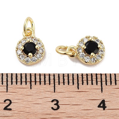 Brass Micro Pave Cubic Zirconia Charms KK-C051-12G-01-1