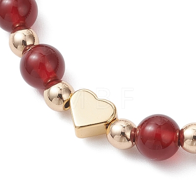 Natural Carnelian Beaded Bracelets BJEW-JB12752-02-1