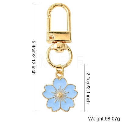 Alloy Enamel Sakura Pendant Decorations HJEW-YW00019-01-1