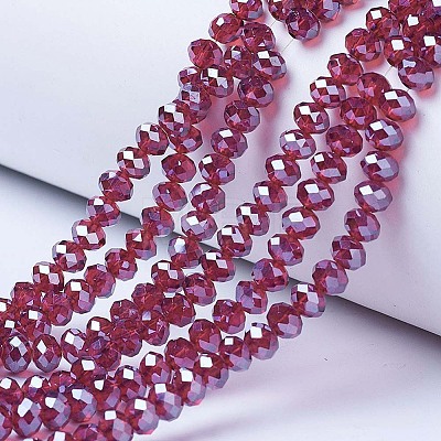 Electroplate Glass Beads Strands EGLA-A034-T1mm-A02-1