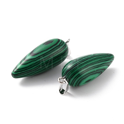 Synthetic Malachite Pointed Pendants G-F705-01W-P-1