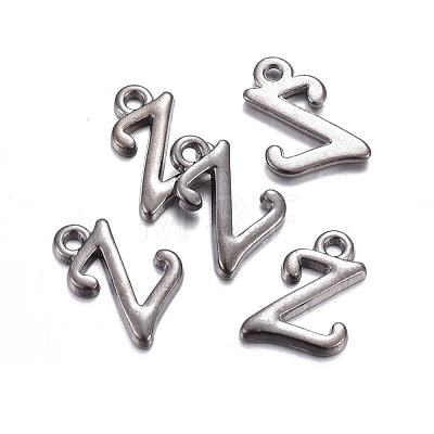 Gunmetal Plated Alloy Letter Pendants PALLOY-J718-01B-Z-1