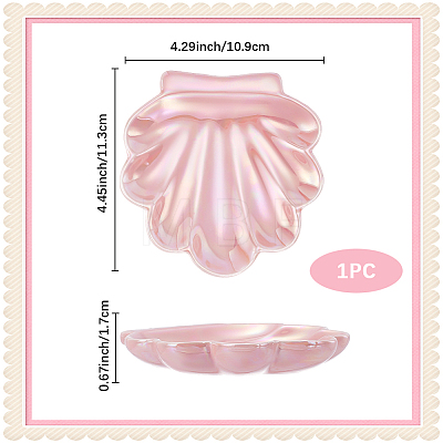 Shell Shaped Porcelain Jewelry Storage Display Trays for Rings AJEW-SP0006-06B-02-1