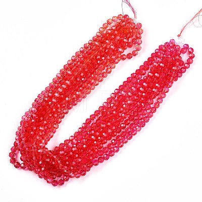 Baking Paint Transparent Glass Beads Strands DGLA-A035-T8mm-A02-1