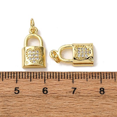 Brass Micro Pave Clear Cubic Zirconia Charms KK-A270-03E-G-1