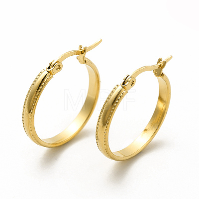 201 Stainless Steel Hoop Earrings with 304 Stainless Steel Pin for Women EJEW-M214-12B-G-1