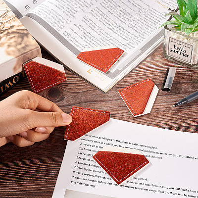 Glitter Imitation Leather Book Corner Protectors AJEW-TAC0038-03B-1