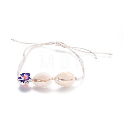 Chinese Waxed Cotton Cord  Braided Bead Bracelets BJEW-JB04104-1