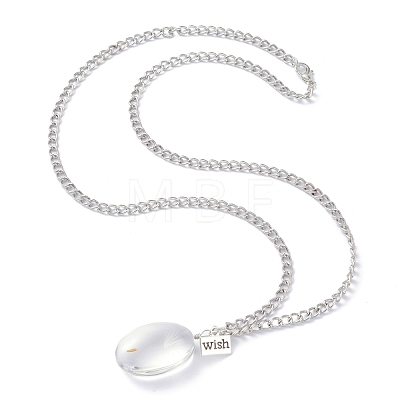 Dandelion Seed Wish Necklace for Teen Girl Women Gift NJEW-Z014-05P-1