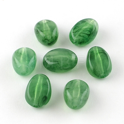 Oval Imitation Gemstone Acrylic Beads X-OACR-R052-08-1