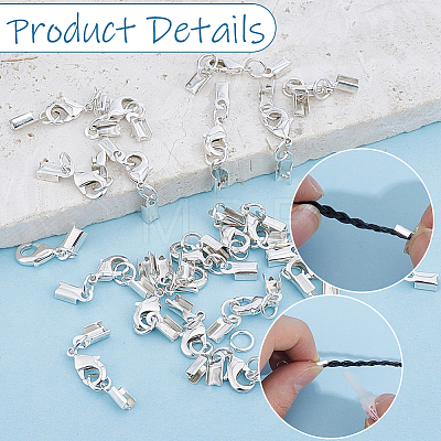 24Pcs Brass Clip Ends With Lobster Claw Clasps KK-CL0001-04-1