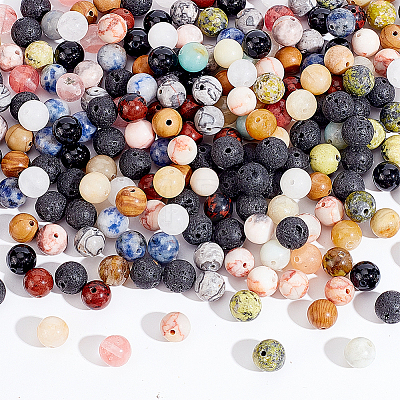 13 Styles Natural & Synthetic Mixed Gemstone Beads G-AR0004-89-1