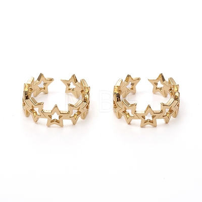 Adjustable Brass Cuff Rings X-RJEW-G105-03G-1