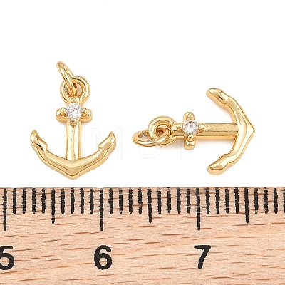 Brass Micro Pave Cubic Zirconia Charms KK-Q085-05F-G-1