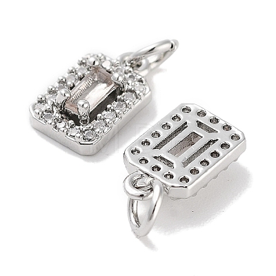 Brass Micro Pave Cubic Zirconia Charms KK-C051-11P-03-1