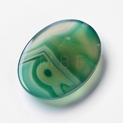 Natural Green Agate Cabochons X-G-F296-08-30x40mm-1