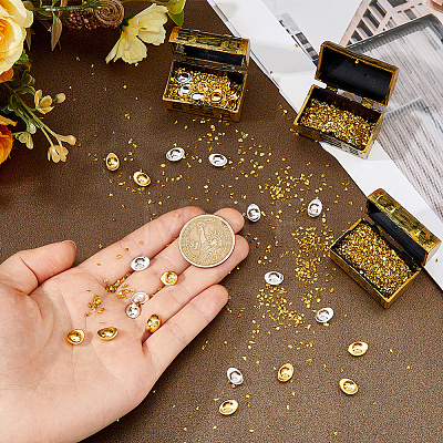 Alloy Pirate Treasure Prop  with Ingots Miniature Model DJEW-WH0028-034B-G-1