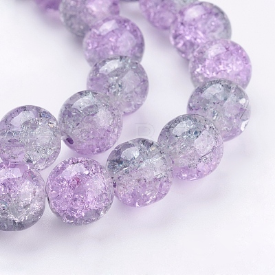 Spray Painted Crackle Glass Beads Strands CCG-Q002-10mm-02-1