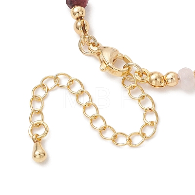 Brass & Dyed Natural Malaysia Jade Rondelle Beaded Bracelets for Women BJEW-JB13323-02-1