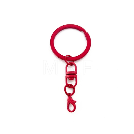 Spray Painted Iron Keychain Swivel Clasps FIND-WH0111-355G-1