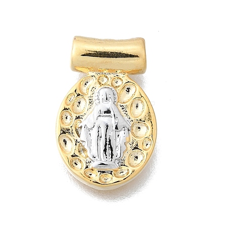 Religion Theme Brass Hammered Pendants KK-V010-09GP-03-1