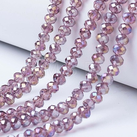 Electroplate Glass Beads Strands X-EGLA-A034-T6mm-B10-1