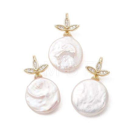 Natural Baroque Keshi Pearl Pendants PALLOY-JF05456-1