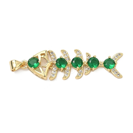 Brass Micro Pave Cubic Zirconia Charms KK-P345-05G-1