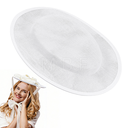 Cotton Imitation Flat Round Fascinator Hat Base for Millinery FIND-WH0173-460A-1
