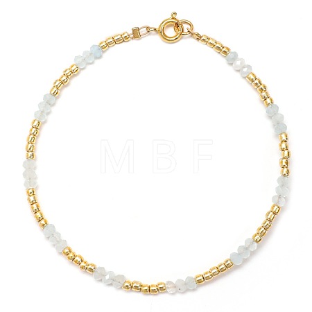 Natural White Jade & Glass Seed Bead Beaded Bracelets for Women GO0506-2-1