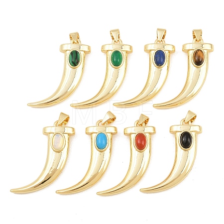 Natural & Synthetic Mixed Gemstone Pendants KK-C170-27G-1