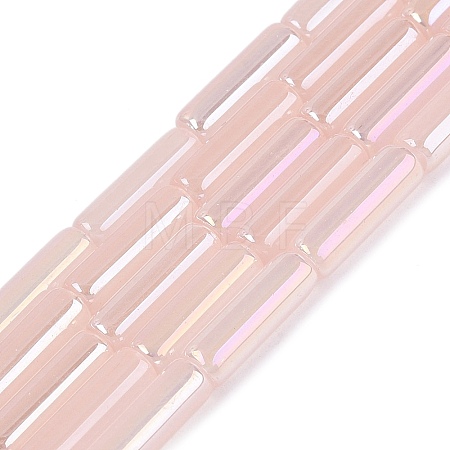 Electroplate Imitation Jade Glass Beads Strands EGLA-Q132-02A-A04-1