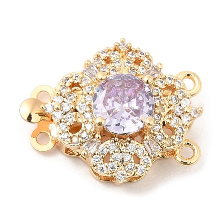 Brass Micro Pave Clear Cubic Zirconia Box Clasps LS-KK-E052-01B-G03-1