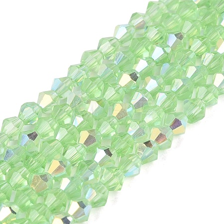 AB Color Plated Transparent Glass Beads Strands GLAA-G127-01-01L-1