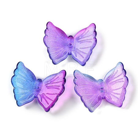 Spray Painted Glass Beads GLAA-Z007-02H-1