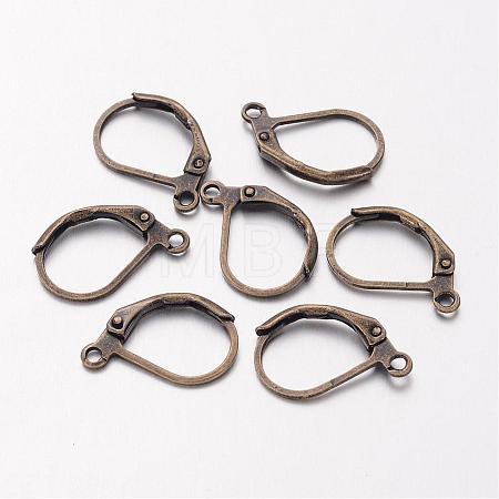 Brass Leverback Earring Findings KK-H670-AB-NF-1