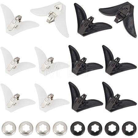 20Pcs 2 Colors Plastic & Iron Triangle Bow Tie Clips FIND-CY0002-36-1