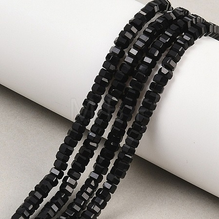 Natural Black Onyx Beads Strands G-G345-C37-2x4mm-1