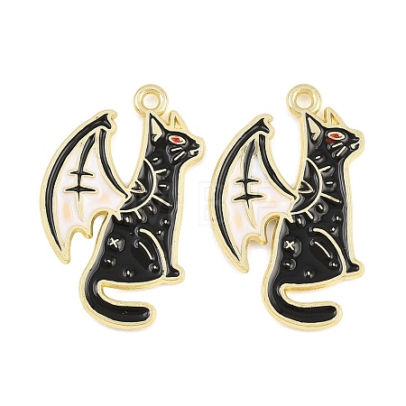 Alloy with Black Enamel Pendants AL-CBA2919-02G-07-1