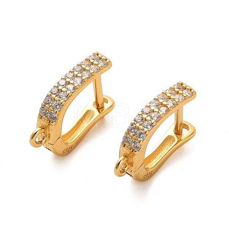 925 Sterling Silver Cubic Zirconia Leverback Earring Findings STER-U009-08G-1