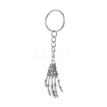 Halloween Themed Skull Hand Alloy Keychain KEYC-JKC00860-1