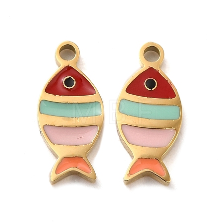 Ion Plating(IP) 304 Stainless Steel Enamel Charms STAS-D018-04G-1
