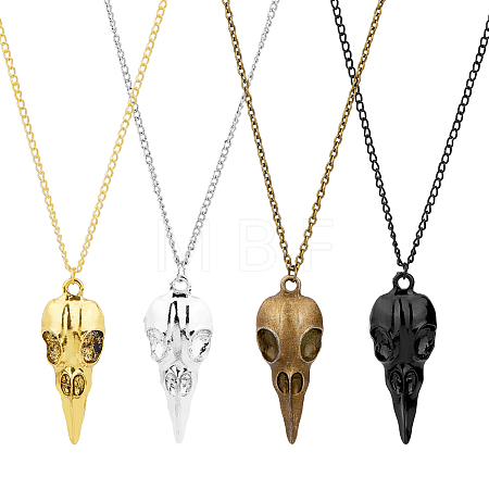 4Pcs 4 Colors Alloy Pendant Necklaces Set NJEW-FI0001-53-1