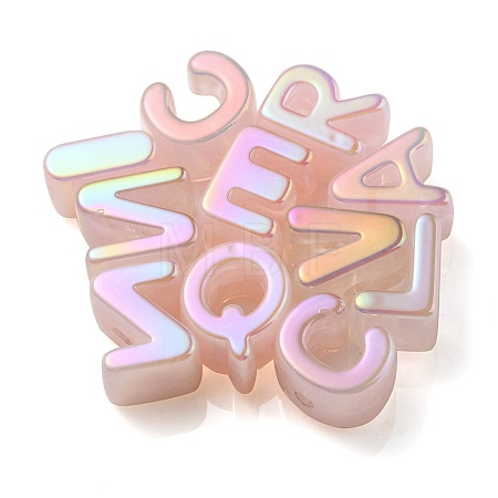 Opaque Rainbow Iridescent Acrylic Beads OACR-P010-23G-1