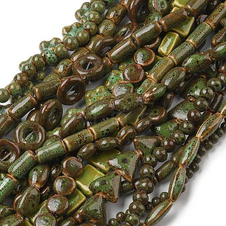 Handmade Porcelain Beads Strands PORC-B002-19A-1
