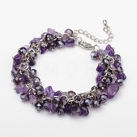 Trendy Women's Gemstone Bracelets BJEW-JB01569-02-1